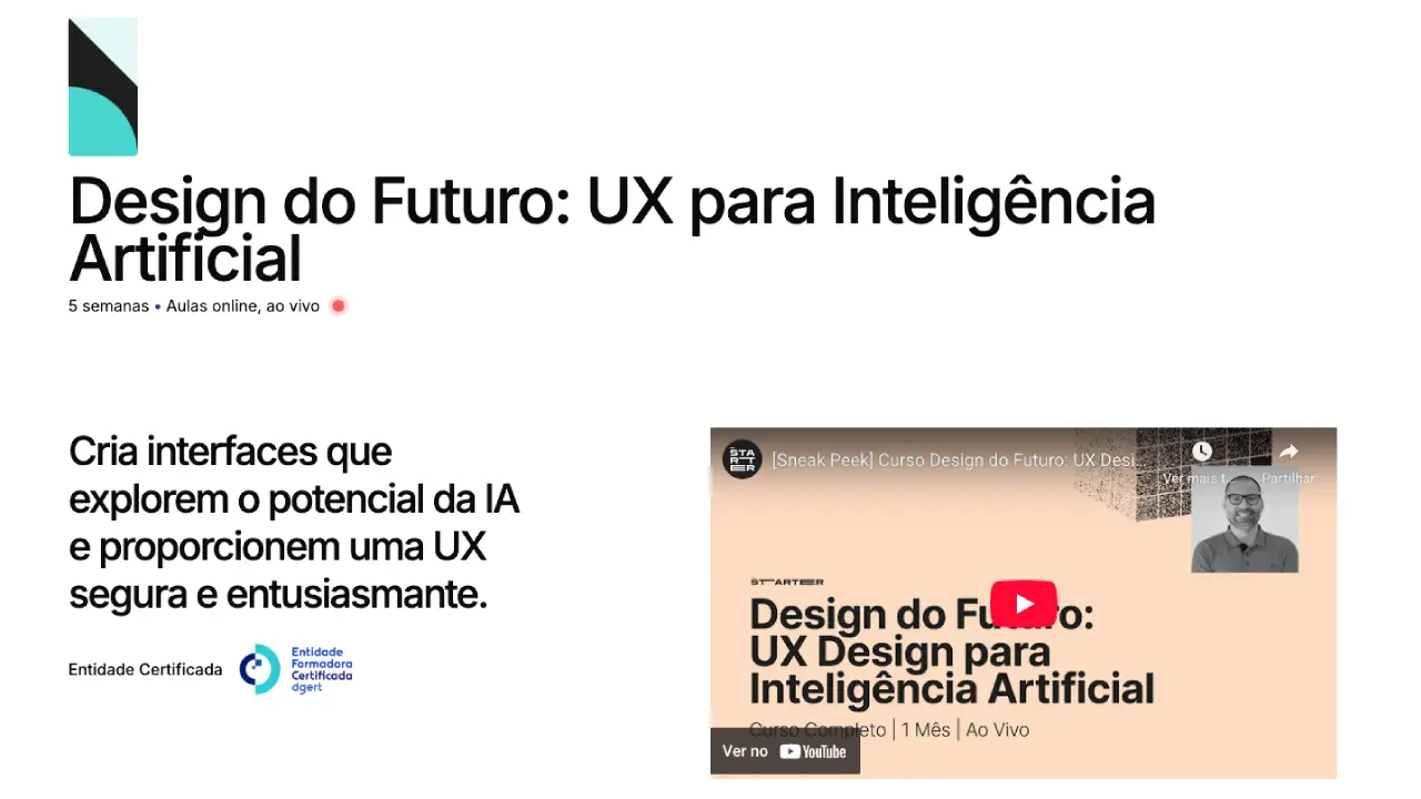 Curso Design do Futuro — UX para Inteligência Artificial com André Costa na TheStarter
